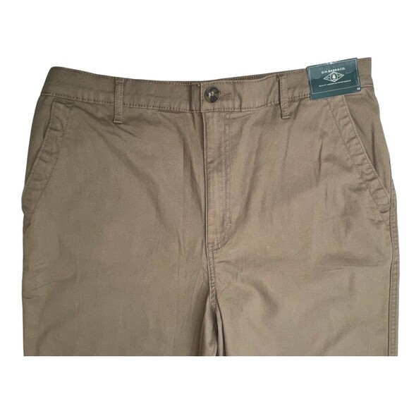 G.H. Bass & Co Womens Chino Ankle Pants Size 14 Brown Casual Cropped Straight - Picture 3 of 12